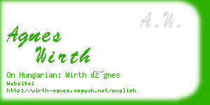 agnes wirth business card